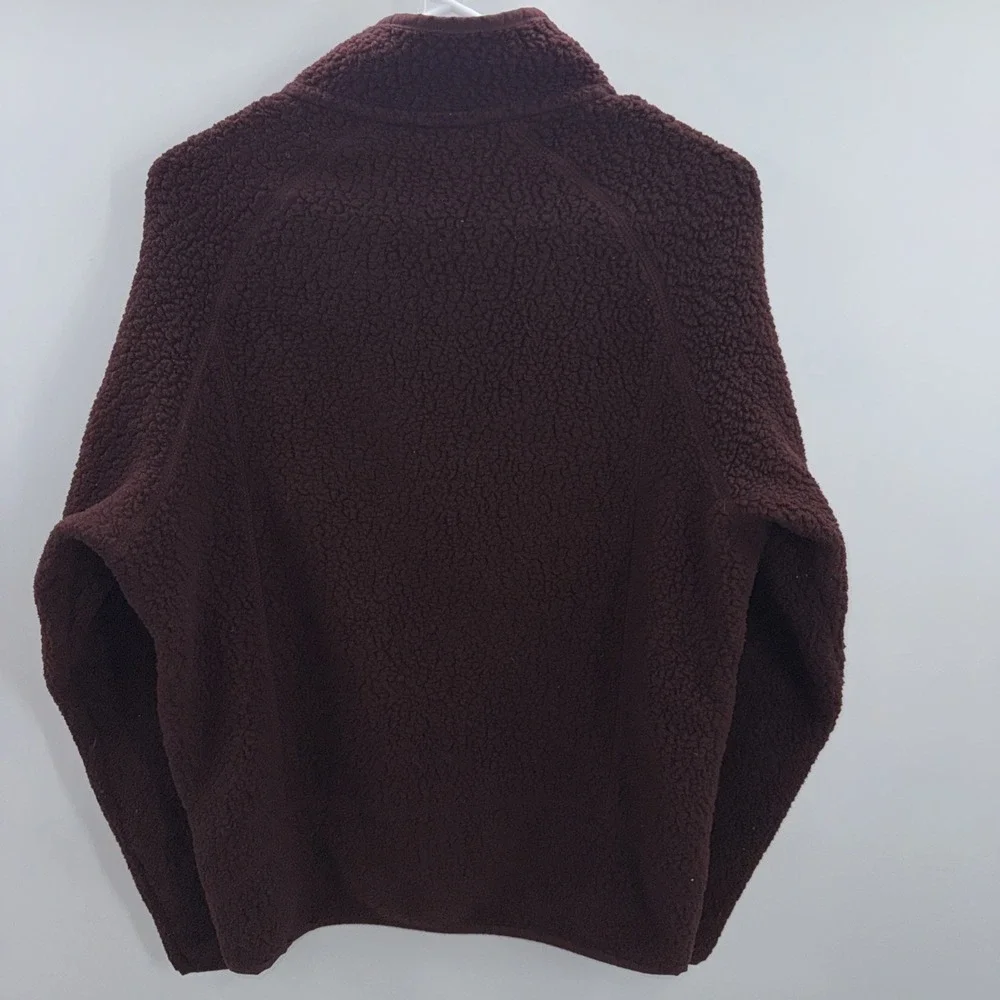 PATAGONIA Retro Pile Brown FLEECE Three Pockets Full Zip Jacket Mens Medium - Picture 4 of 8